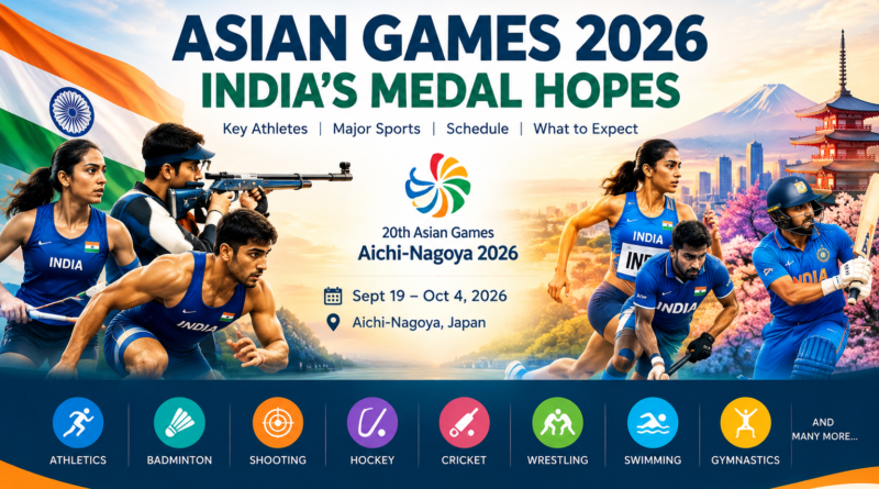 Asian Games 2026: India’s Medal Hopes, Key Sports and Athletes to Watch